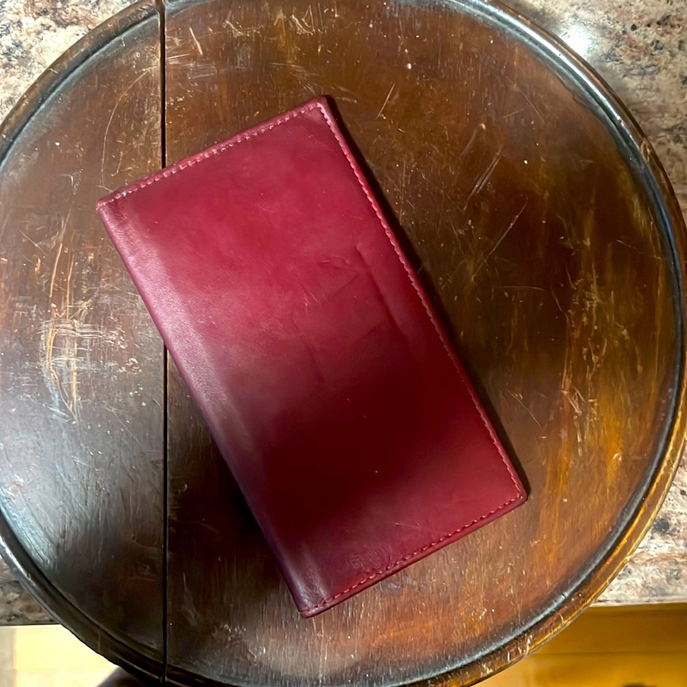 Vintage Genuine Cowhide Checkbook Cover